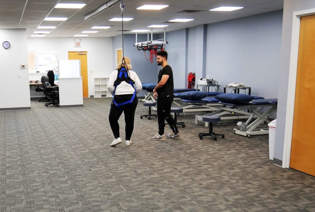 Solo-Step overhead track system inside the clinic
